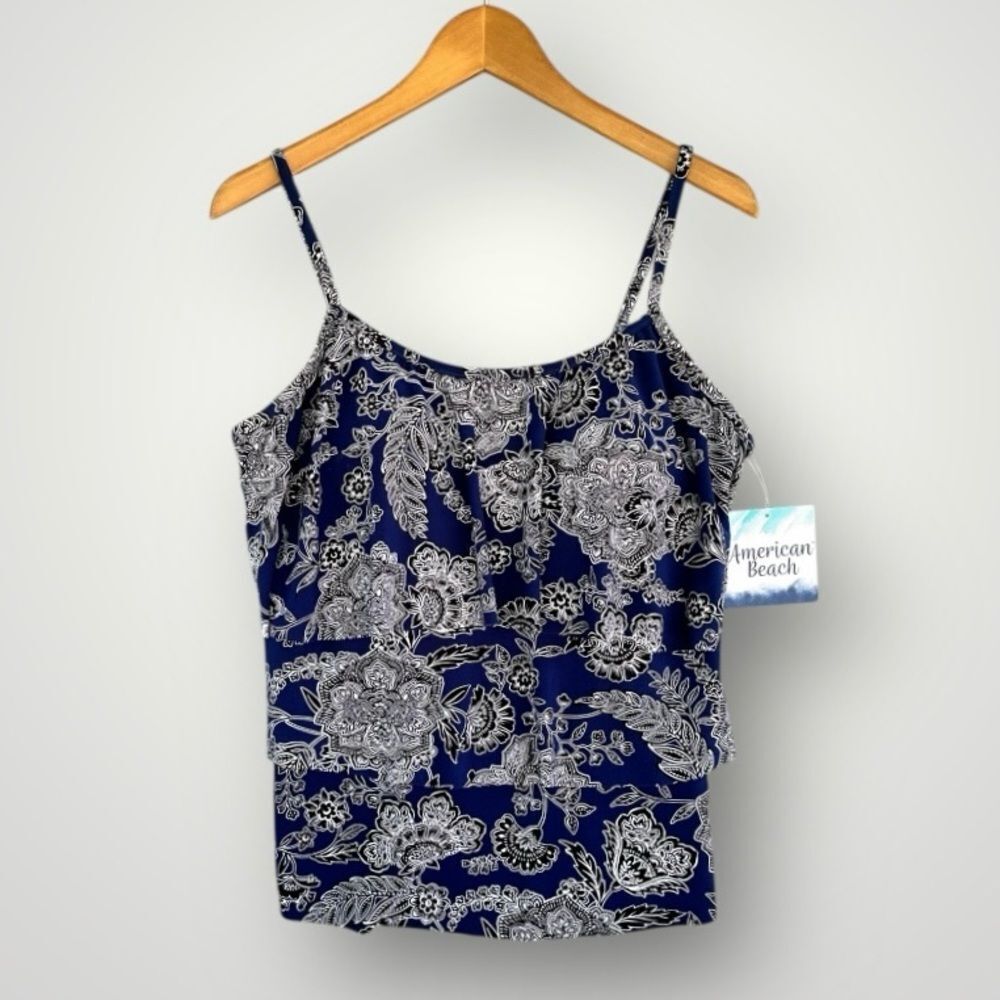 🎉5 for $45 🎉 NWT American Beach Swim Top Swimsuit Women Size 16